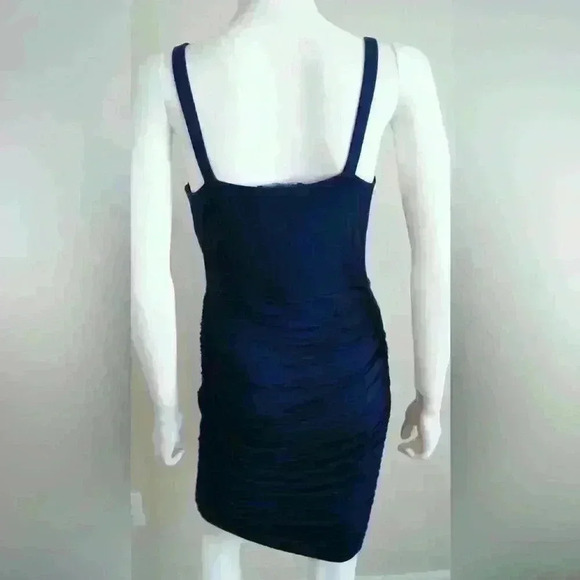 INC International Conceps Navy Blue & Pink Embroidery Crystals Bodycon Dress S - Picture 5 of 5